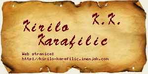 Kirilo Karafilić vizit kartica